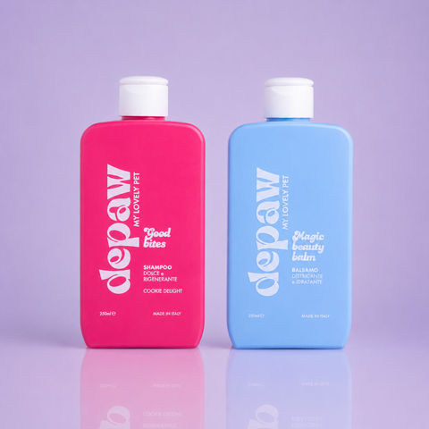 Shine & Smooth Duo, kit shampoo Good Bites e balsamo Magic Beauty Balm delicati per cani e cuccioli Depaw
