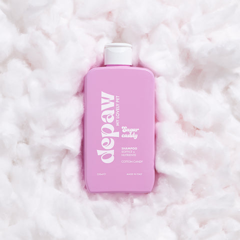 Confezione di Sugar Caddy, shampoo per cani Depaw, certificato VeganOK