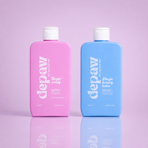 Sweet & Smooth Duo, kit shampoo Sugar Caddy e balsamo Magic Beauty Balm delicati per cani e cuccioli Depaw